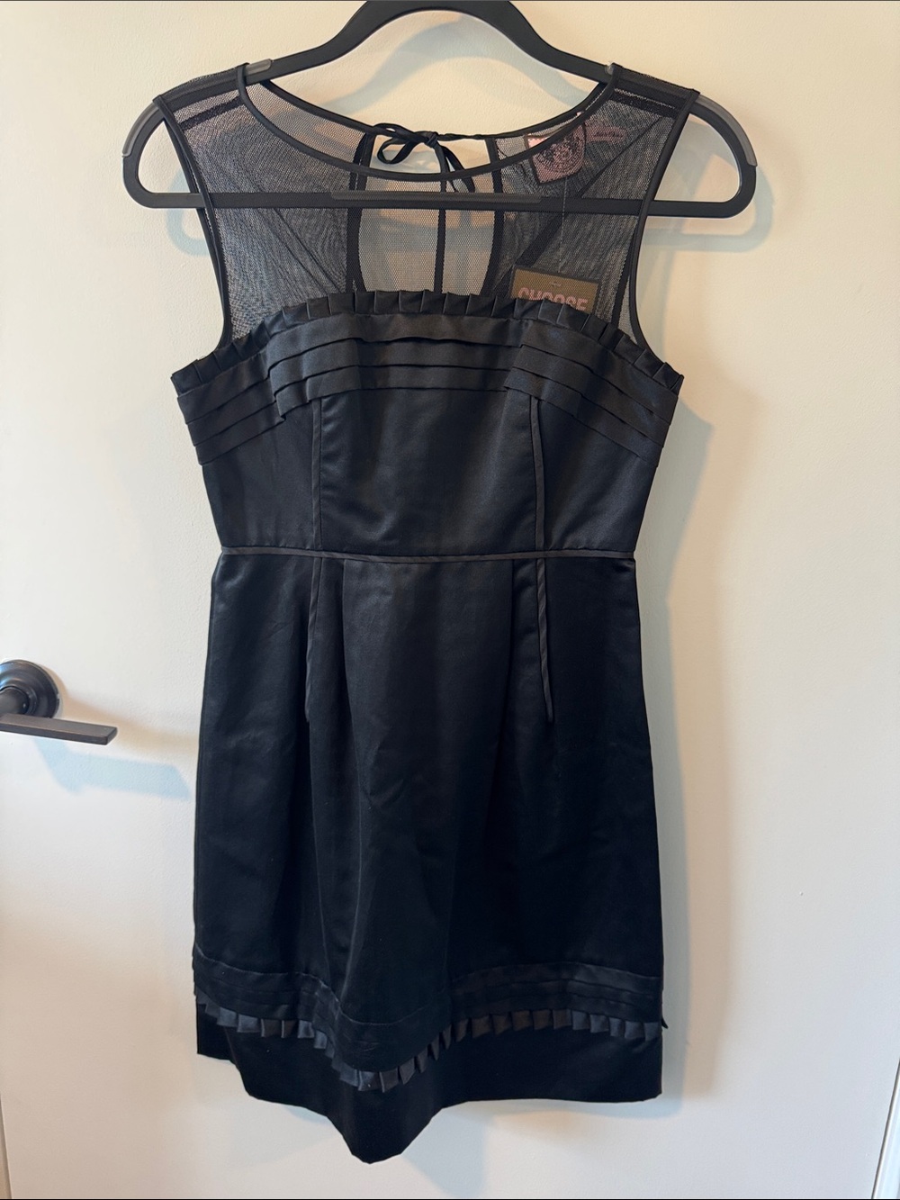 Juicy Couture Black Mesh/Silk/Satin Mini Dress NWT
